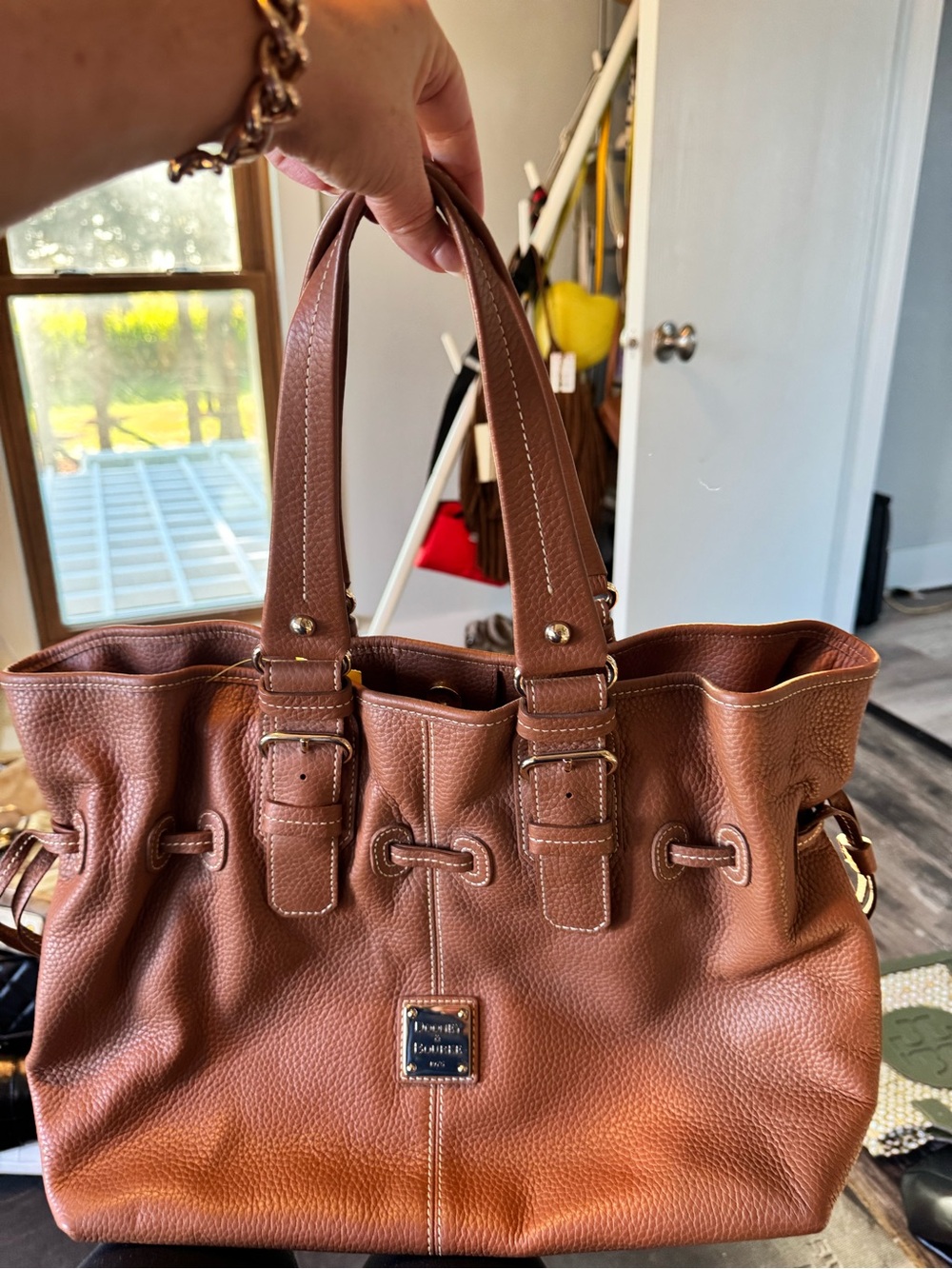 Dooney & Bourke Brown Pebbled Leather Tote